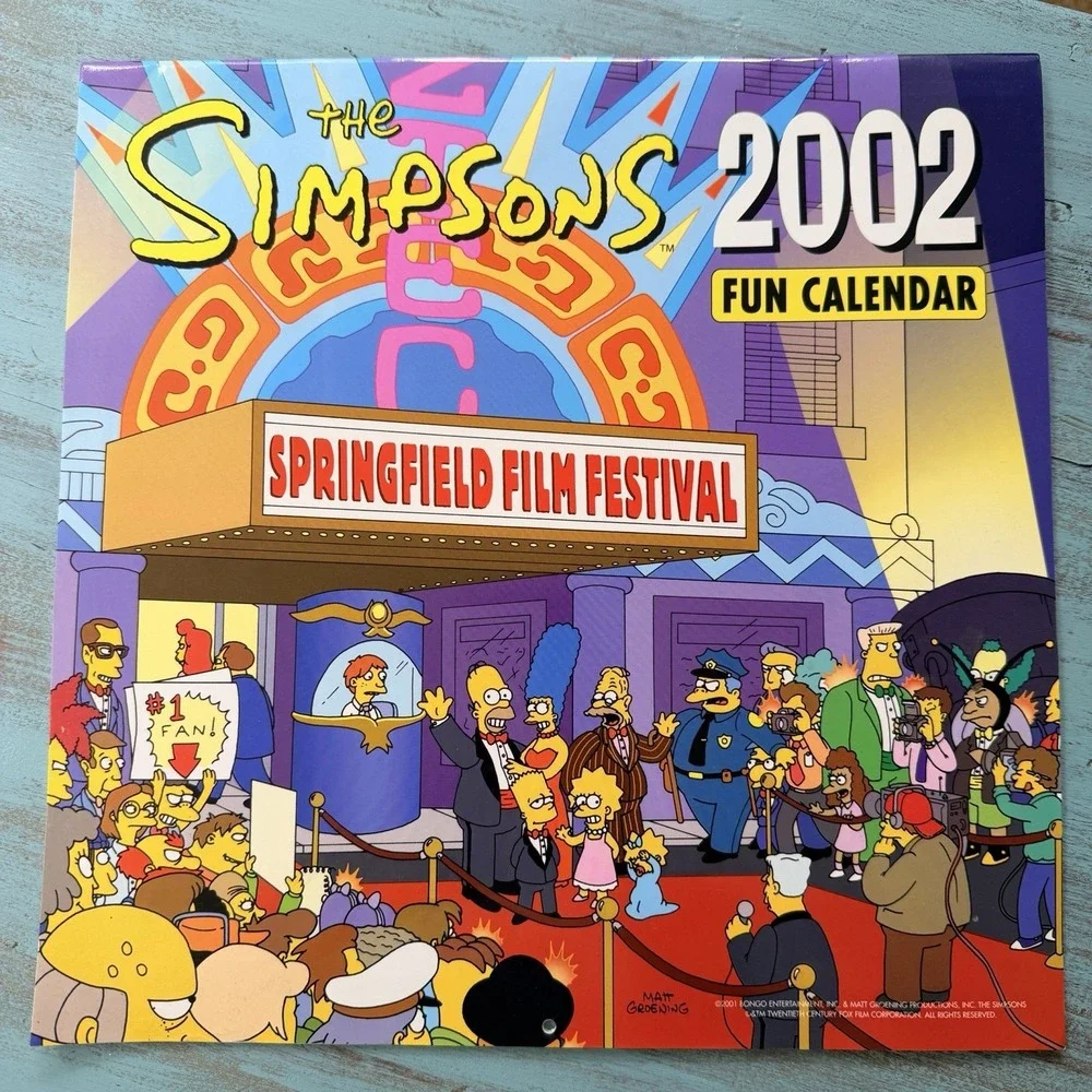 The Simpson's Vintage Calendar Lot 2000-2002 Matt Groening Bongo Fun Bart
